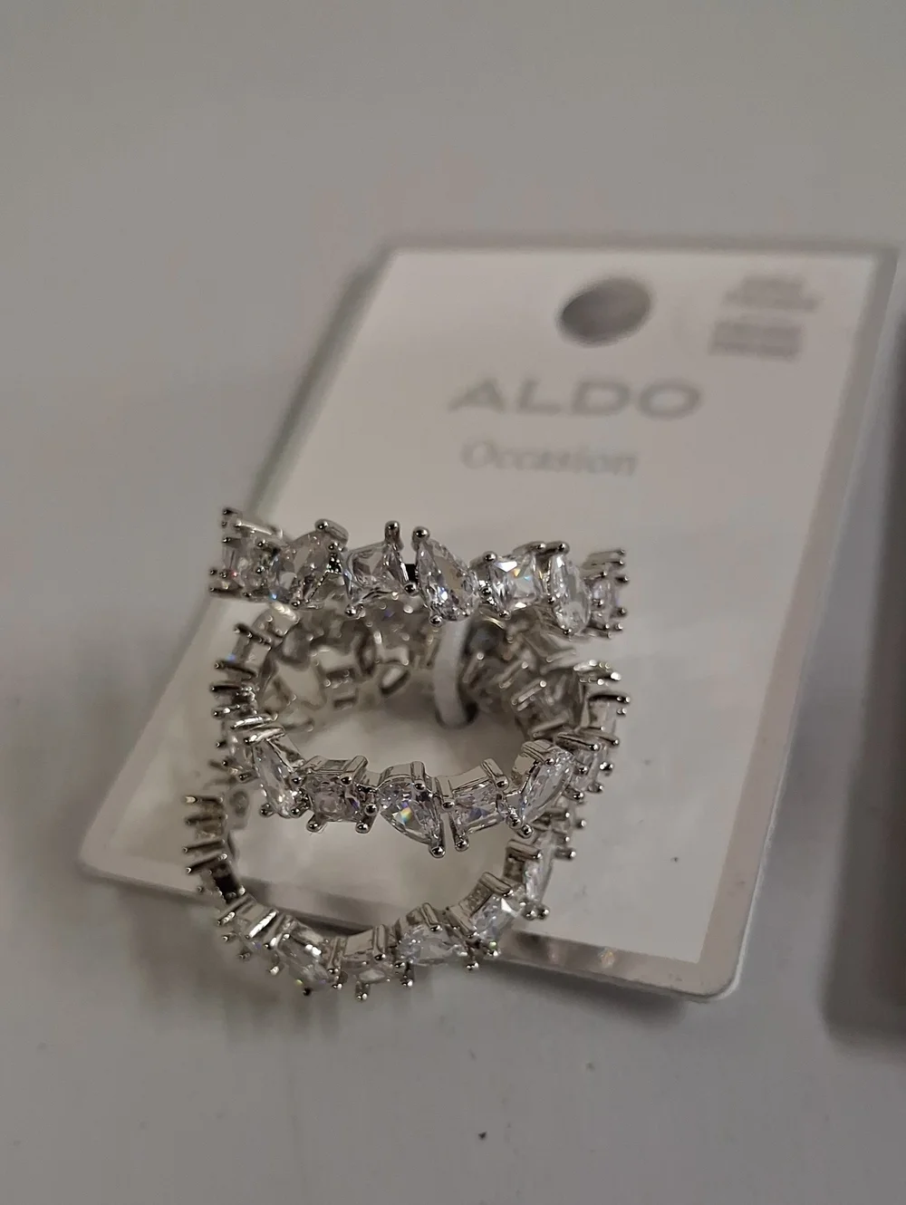 NWT Womens ALDO Silver Cubic Zirconia Rings (6)